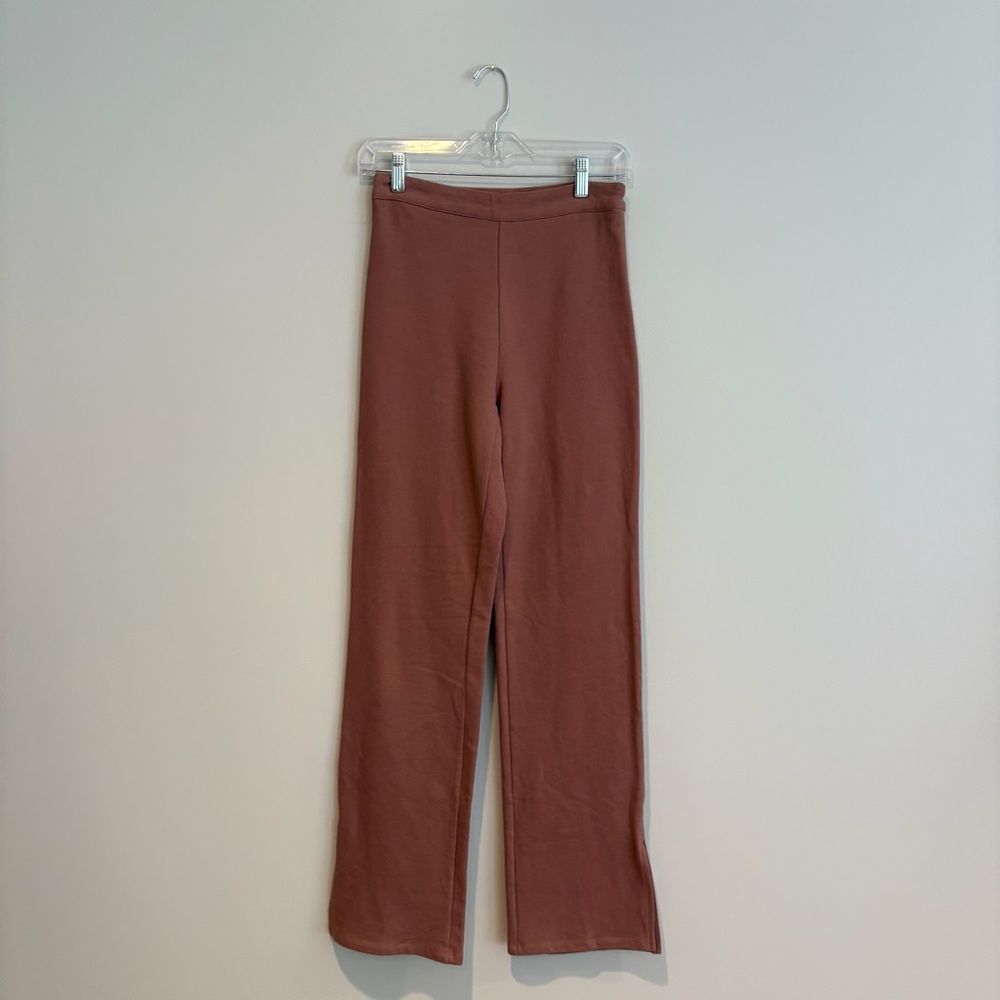 Salty Rust Brown 100% Cotton High Rise Flare Pants Size S